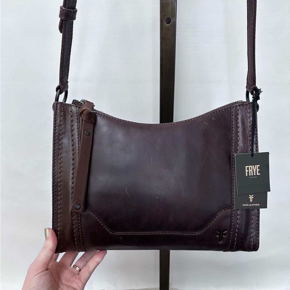 NWT Frye Melissa Zip Crossbody - Dark Brown